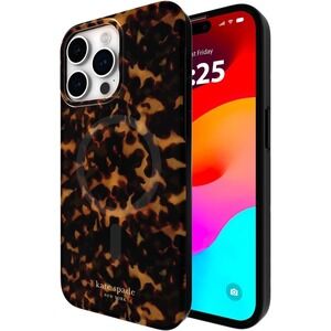 NWT‎ Kate Spade iPhone 15 Pro Max Case Tortoiseshell MagSafe Protective Cover